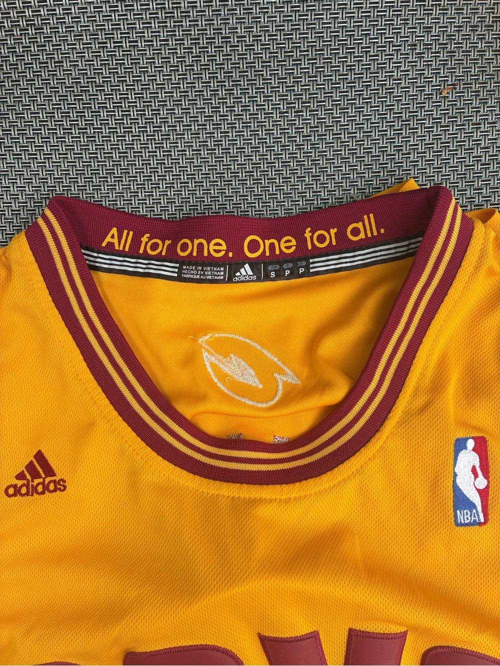 adidas Gold and Wine Red Cleveland Basketball Jersey - Picture 2 of 4